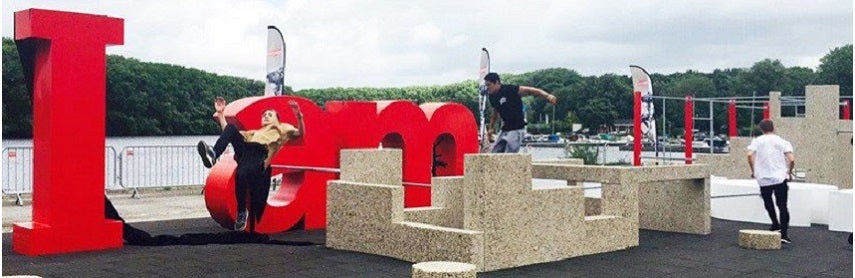 Freerun parken met uitgewassen zelf verdichtende beton