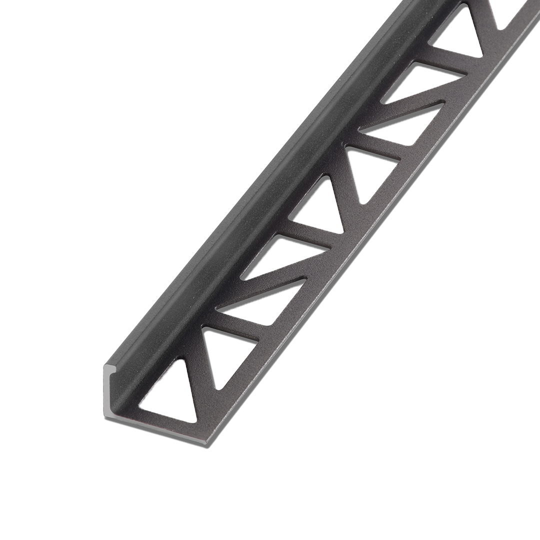 Blanke Tegelafsluitprofiel - ALU grafiet - 12.5 mm - 2.5 mtr