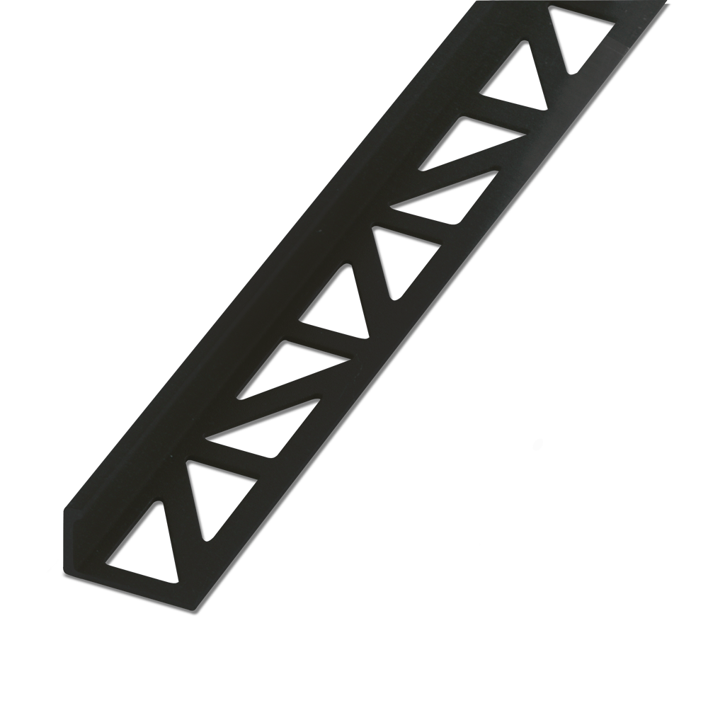 Blanke Tegelafsluitprofiel - ALU zwart mat geanodiseerd - 11 mm - 2.5 mtr