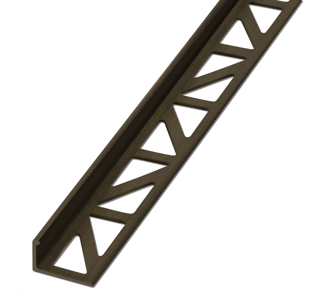 Blanke Tegelafsluitprofiel - ALU middelbrons - 8 mm - 2.5 mtr