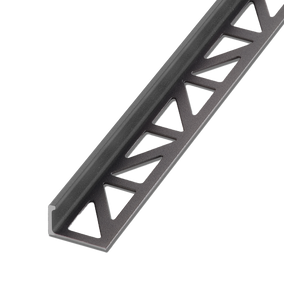 Blanke Tegelafsluitprofiel - ALU grafiet - 12.5 mm - 2.5 mtr