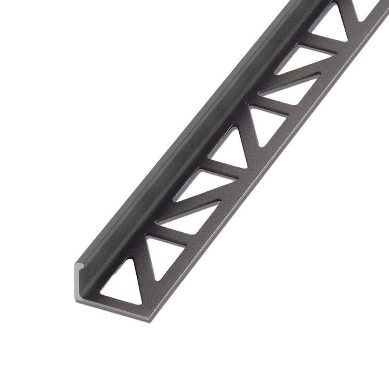 Blanke Tegelafsluitprofiel - ALU grafiet - 12.5 mm - 2.5 mtr