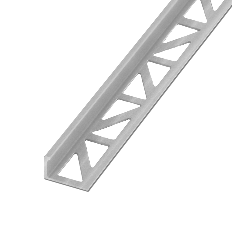 Blanke Tegelafsluitprofiel - ALU zilver mat geslepen en geanodiseerd - 11 mm - 2.7 mtr