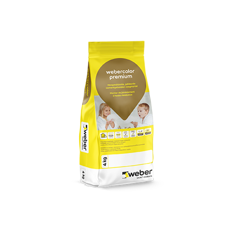 weber color premium sterk vuilafstotend voegmiddel met een hoge kleurintensiteit - Cement - 4 kg