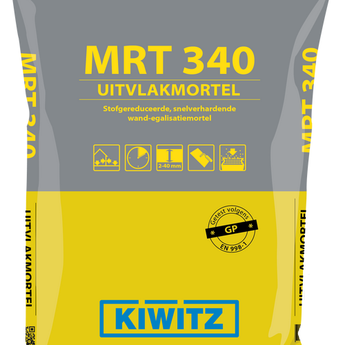 Kiwitz MRT 340 snel uithardende wanduitvlakmortel