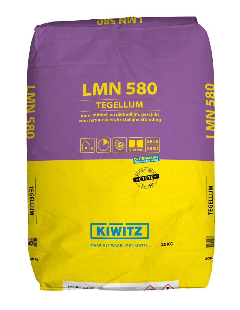 Kiwitz LMN 580 snelhardende tegellijm - grijs