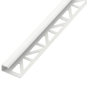 Blanke Cubeline afsluitprofiel - ALU sugar white - 11 mm - 2.7 mtr