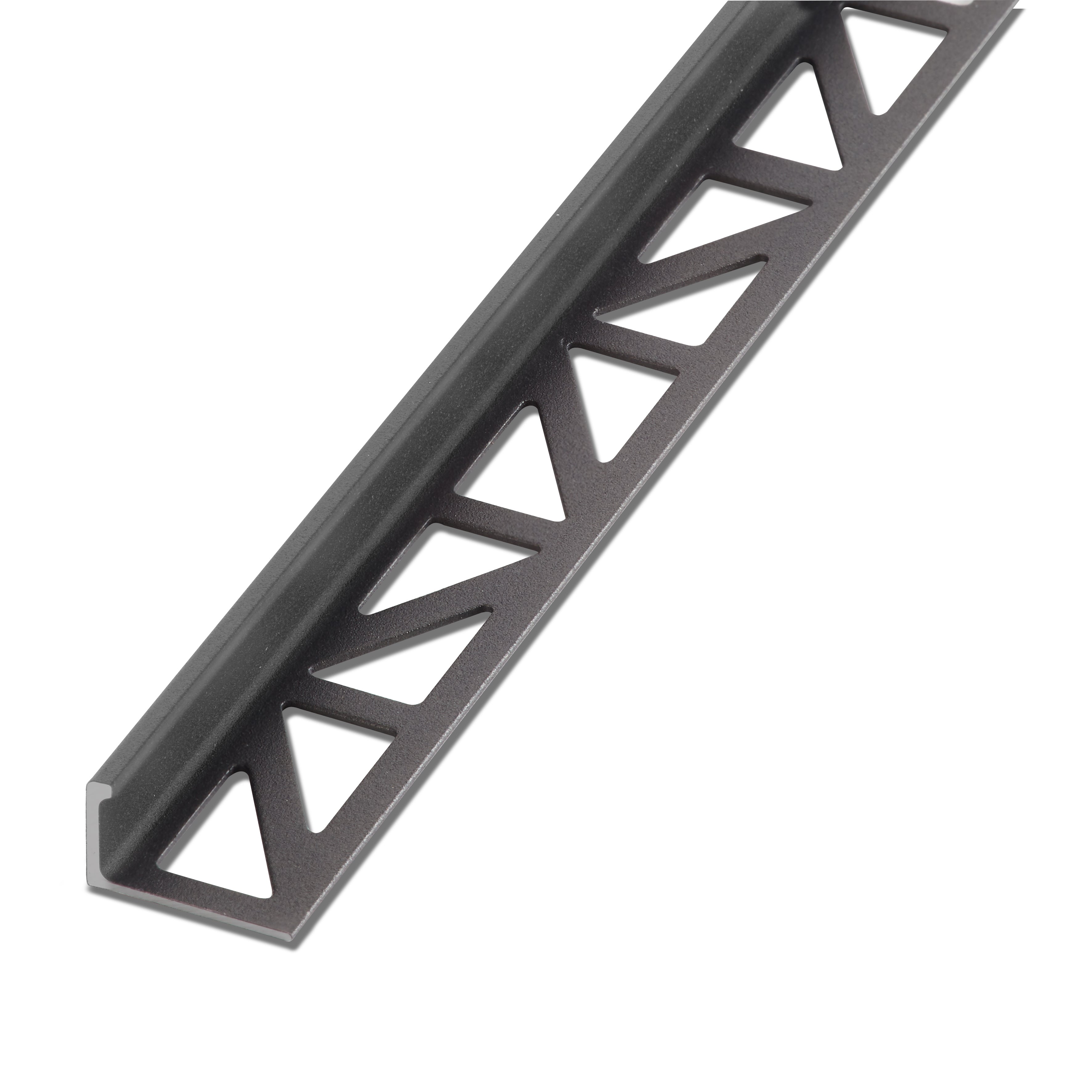 Blanke Tegelafsluitprofiel - ALU grafiet - 11 mm - 2.5 mtr