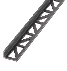 Blanke Tegelafsluitprofiel - ALU grafiet - 11 mm - 2.5 mtr