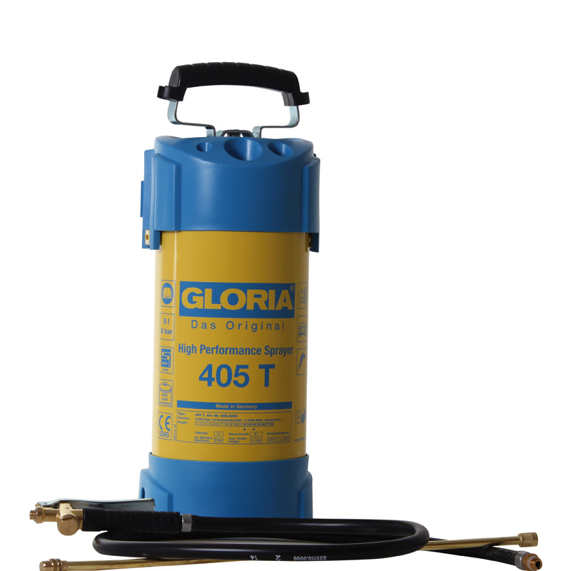 Gloria-hogedruk spuit 5 ltr blauw geel