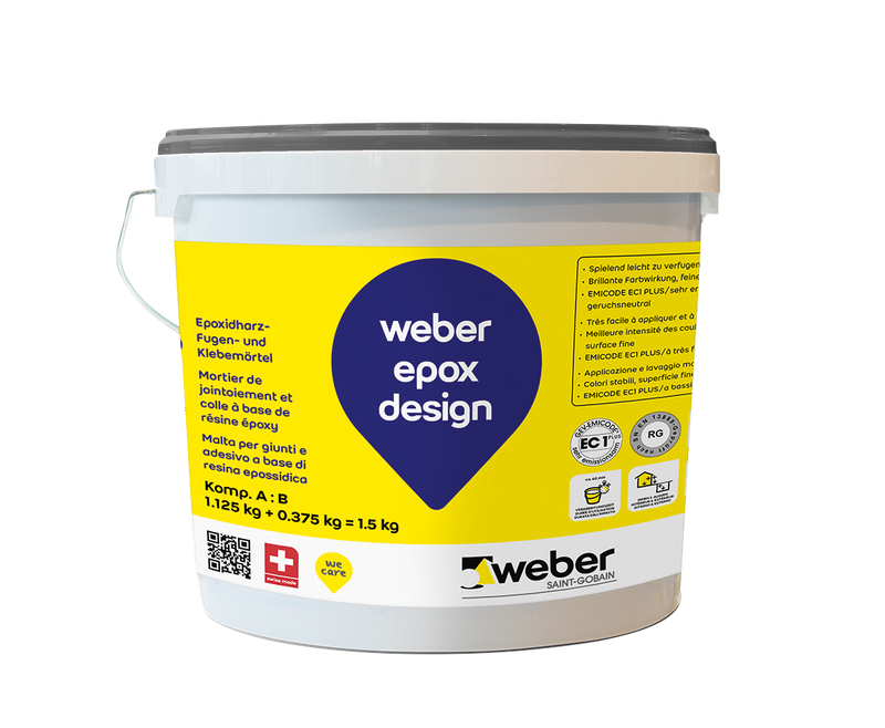Weber.epox design - gekleurde epoxy kleef- en voegmortel - Zilvergrijs