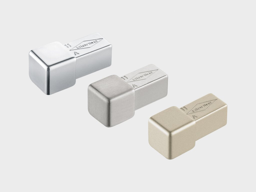 Blanke Cubeline buiten/binnenhoek - Kunststof aluminium look grafiet 9561A - 12.5 mm