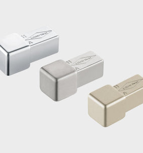 Blanke Cubeline buiten/binnenhoek - Kunststof aluminium look grafiet 9561A - 12.5 mm