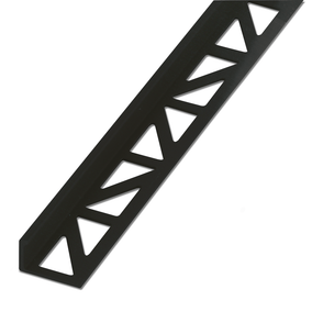 Blanke Tegelafsluitprofiel - ALU zwart mat geslepen en geanodiseerd - 10 mm - 2.5 mtr
