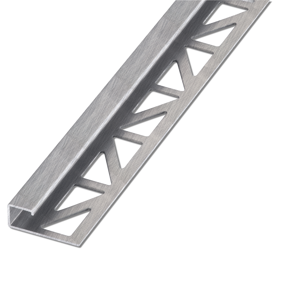 Blanke Cubeline afsluitprofiel - RVS kruisgeslepen - 11 mm - 3.0 mtr