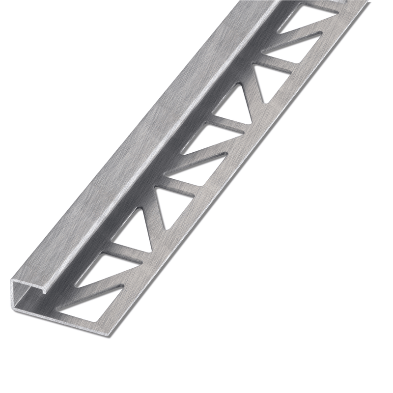Blanke Cubeline afsluitprofiel - RVS kruisgeslepen - 11 mm - 3.0 mtr