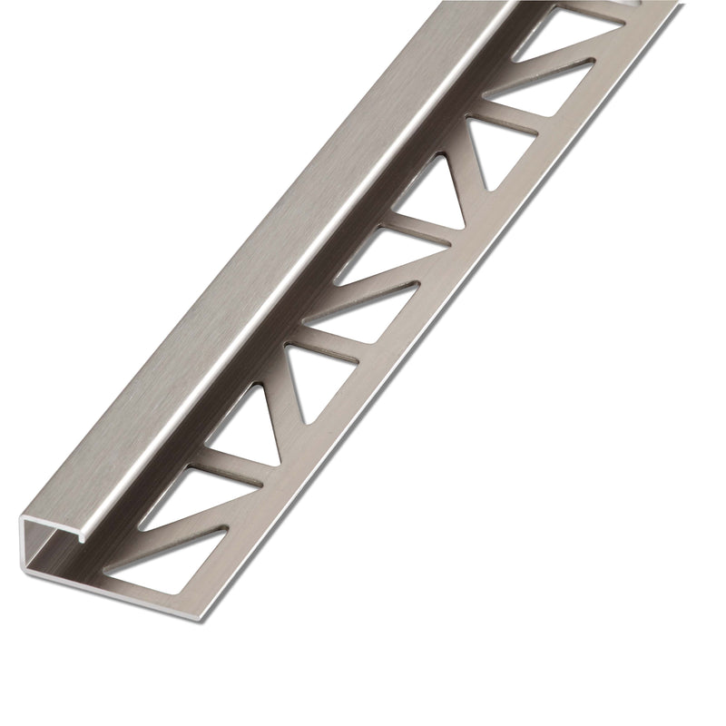 Blanke Cubeline afsluitprofiel - ALU titanium mat, geslepen en geanodiseerd - 11 mm - 2.7 mtr