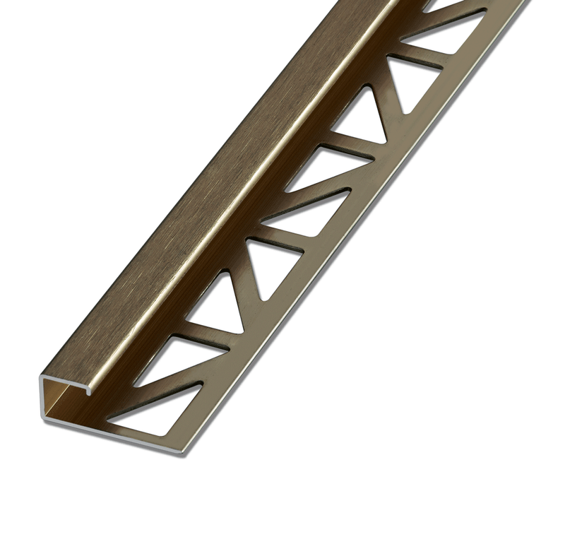 Blanke Cubeline afsluitprofiel - ALU middelbrons - 11 mm - 2.7 mtr