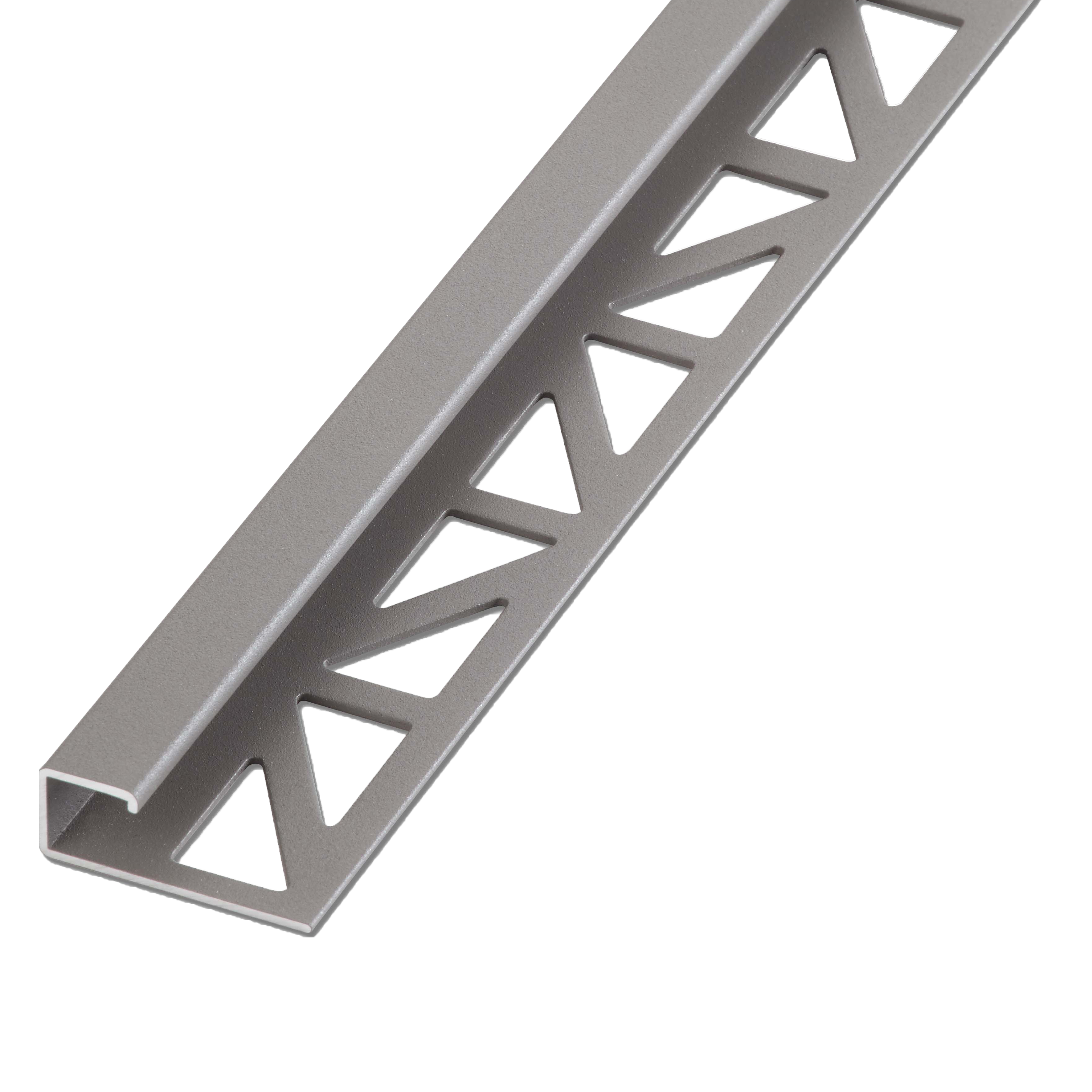 Blanke Cubeline afsluitprofiel - ALU stone grey - 11 mm - 2.5 mtr