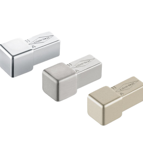 Blanke Cubeline buiten/binnenhoek - ALU titanium geanodiseerd - 7 mm