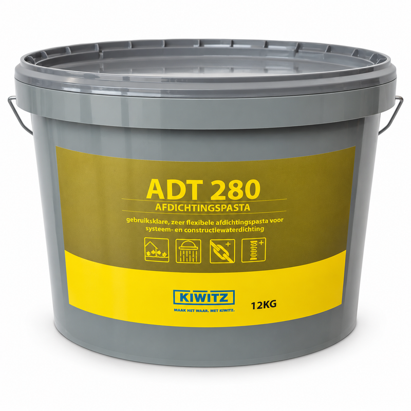 Kiwitz ADT 280 afdichtpasta – flexibel waterdicht van oppervlak tot detail - 12 kg