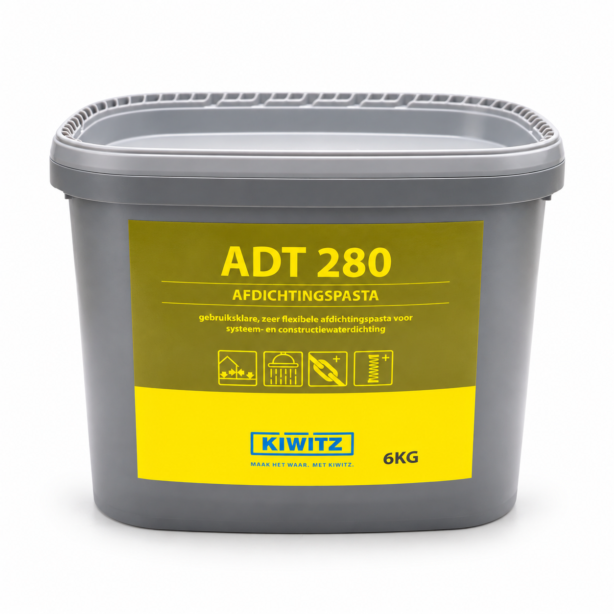 Kiwitz ADT 280 afdichtpasta – flexibel waterdicht van oppervlak tot detail - 6 kg